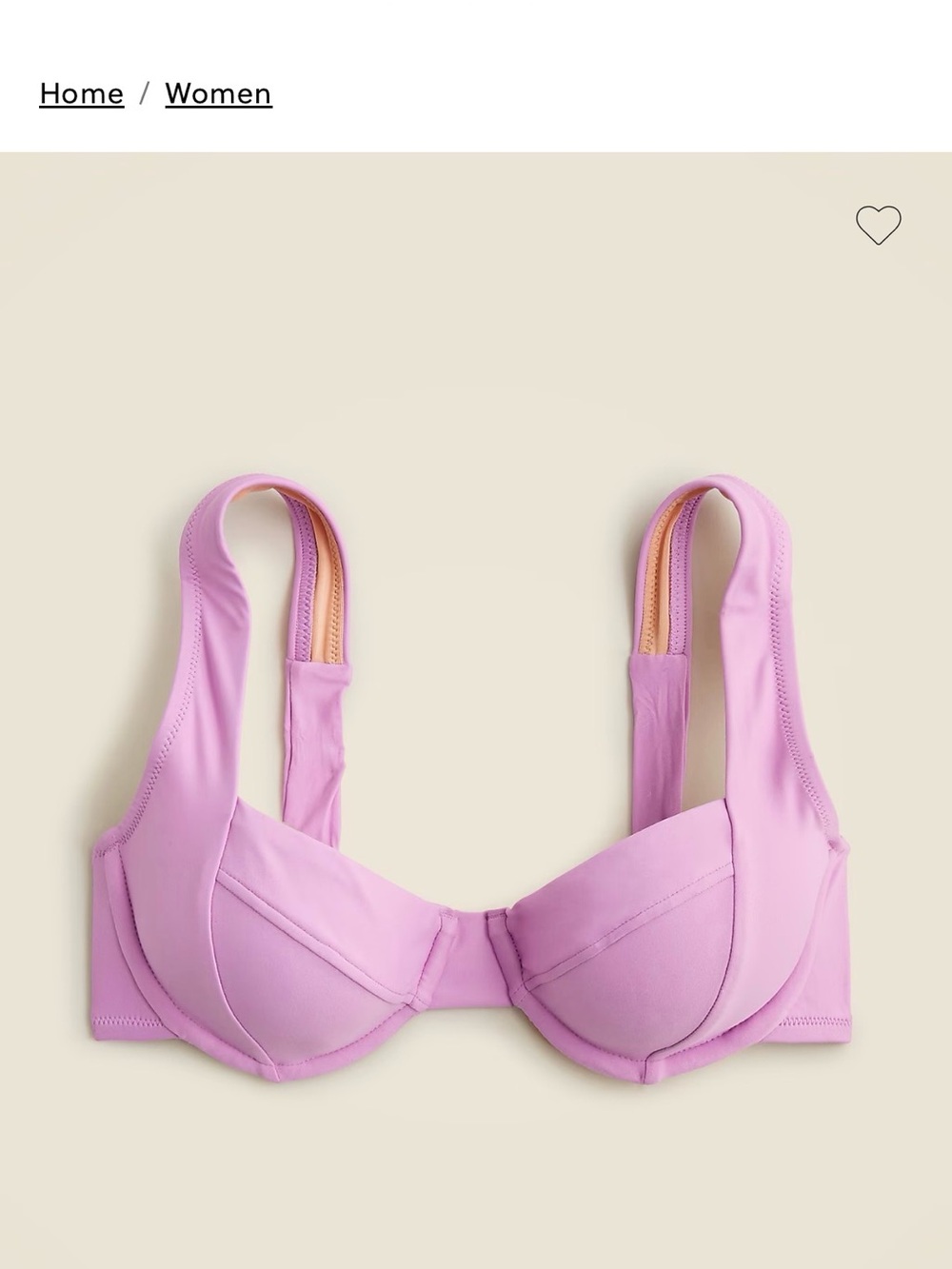 J. Crew Cross-back Underwire Purple Bikini Top Size 40D